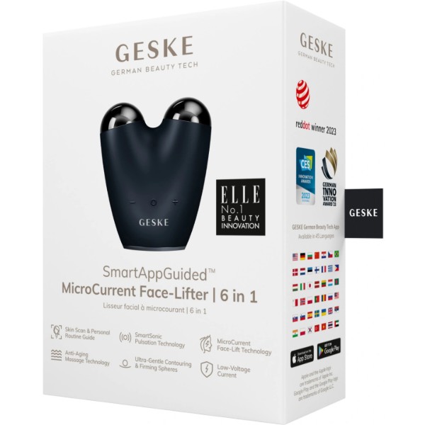 Фото - Мікрострумова ручка для підтяжки обличчя GESKE MicroCurrent Face-Lifter 6 в 1 чорний (GK000015BK01)