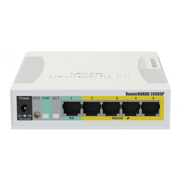 Фото - Коммутатор локальної мережі (Switch) MikroTik CSS106-1G-4P-1S