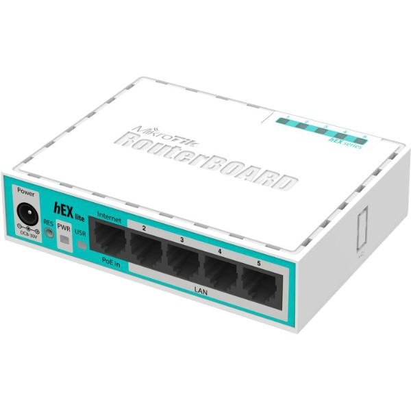 Фото - Маршрутизатор интернет LAN MikroTik hEX lite RB750r2