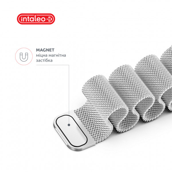Фото - Ремінець для смарт-годинника Intaleo Milanese for Samsung Galaxy Watch 20 mm 
Silver (1283126494284)