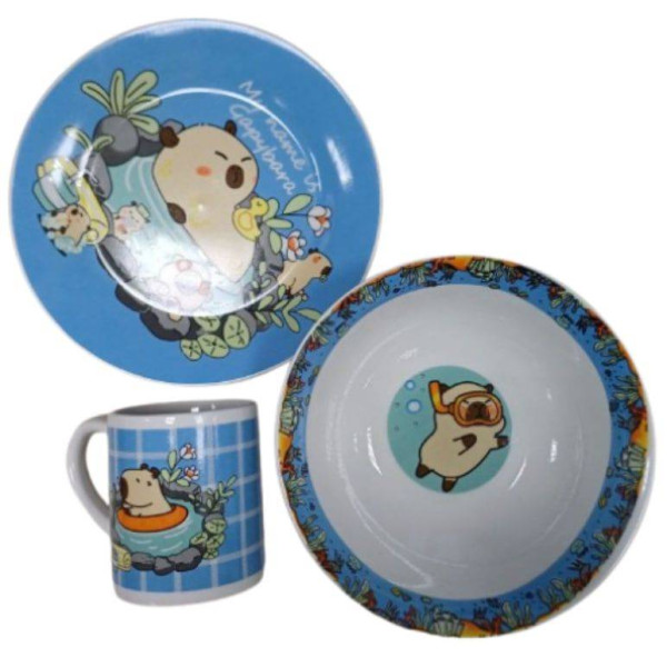 Фото - Набор детский 3 пр. Milika Capybara 3 пр. (M0690-Zibo9Capybara) Фото - Набор детский 3 пр. Milika Capybara 3 пр. (M0690-Zibo9Capybara)