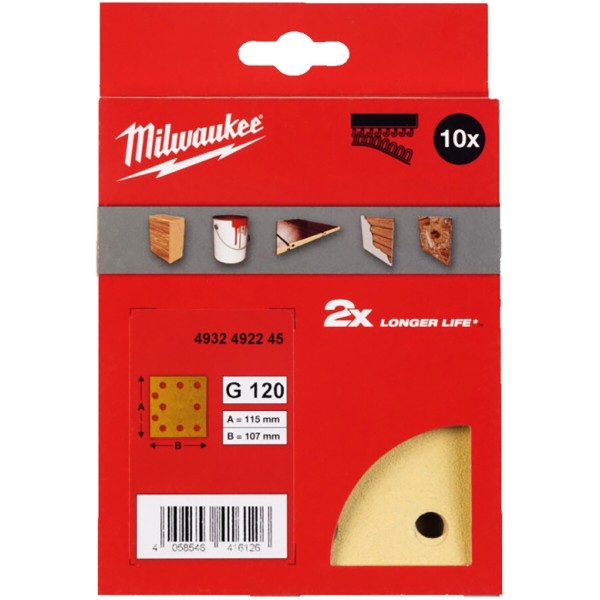 Фото - Лист шлифовальный Milwaukee 115х107мм HL зерно 120 10 шт. (4932492245)