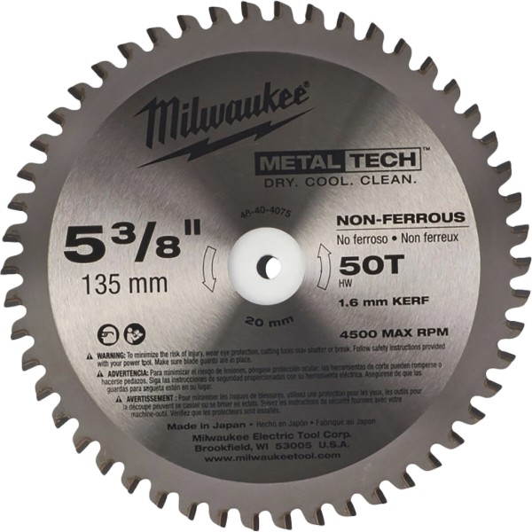 Фото - Диск пильний Milwaukee 135х20 мм (48404075)