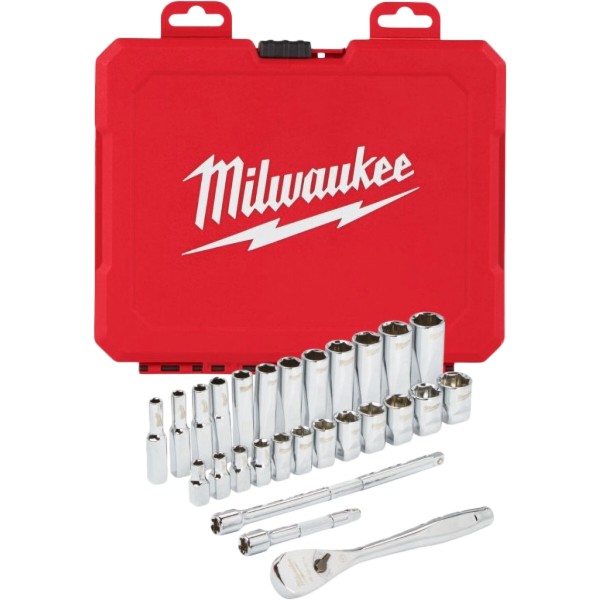 Фото - Набор торцевых головок Milwaukee 1/4" с трещоткой 28 шт. (4932464943)