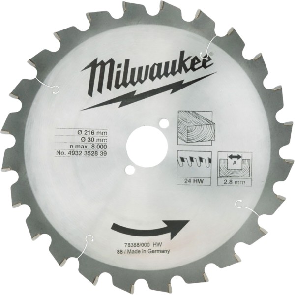 Фото - Диск пильний Milwaukee 216х30х2.8 мм (4932352839)