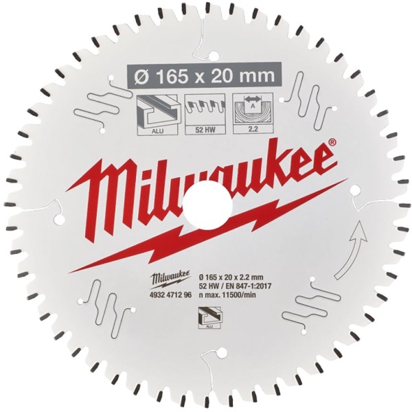 Фото - Диск пильный Milwaukee Alu PFTE 165х20х2.2 мм (4932471296)