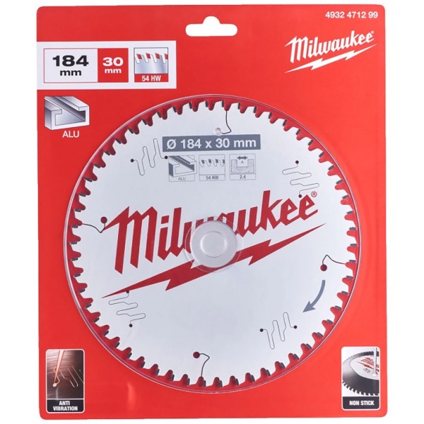 Фото - Диск пильний Milwaukee Alu PFTE 184х30х2.4 мм (4932471299)