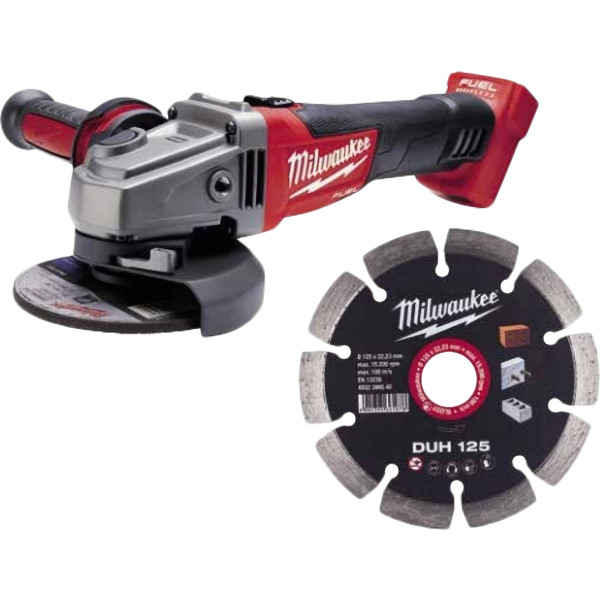 Фото - Болгарка Milwaukee M18 FSAG125X-0 125мм + Диск алмазний DUH 125 125мм 10 шт. (4932479674)