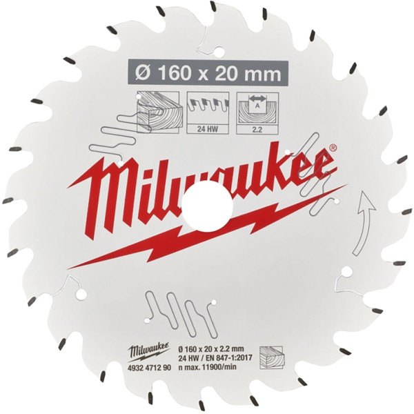 Фото - Диск пильний Milwaukee PFTE 160х20х2.2 мм (4932471290) Фото - Диск пильний Milwaukee PFTE 160х20х2.2 мм (4932471290)