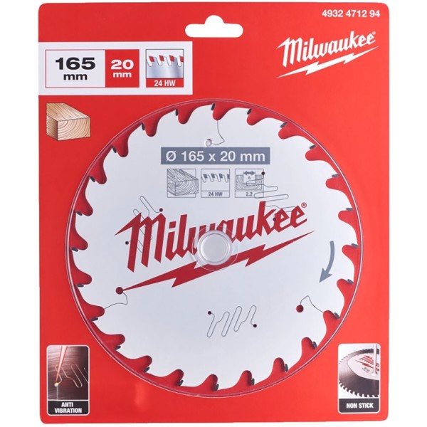 Фото - Диск пильний Milwaukee PFTE 165х20х2.2 мм (4932471294)