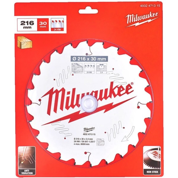 Фото - Диск пильний Milwaukee PFTE 216х30х2.4 мм (4932471315)
