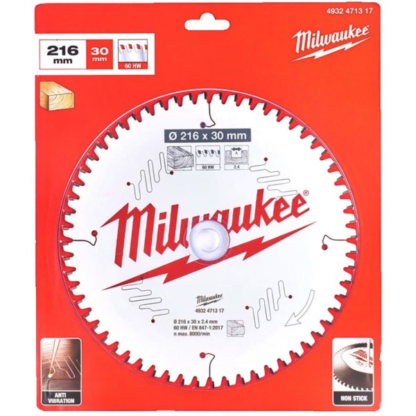 Фото - Диск пильный Milwaukee PFTE 216х30 мм (4932471317)