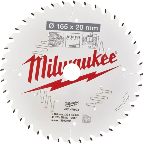Фото - Диск пильный Milwaukee PFTE THIN KERF 165х20х1.6 мм (4932471932) Фото - Диск пильный Milwaukee PFTE THIN KERF 165х20х1.6 мм (4932471932)