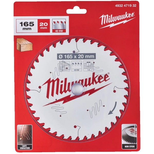 Фото - Диск пильный Milwaukee PFTE THIN KERF 165х20х1.6 мм (4932471932)