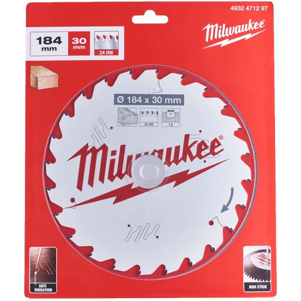 Фото - Диск пильный Milwaukee PFTE THIN KERF 184х30х1.6 мм (4932471297)