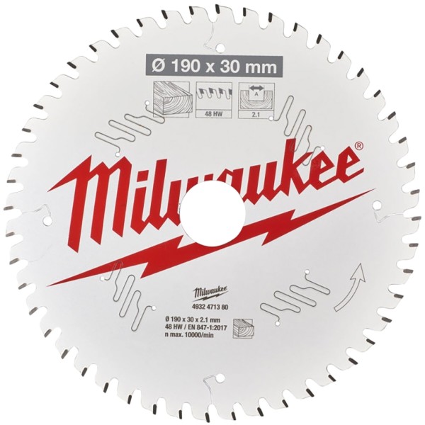 Фото - Диск пильний Milwaukee PFTE THIN KERF 190х30х2.1 мм (4932471380)