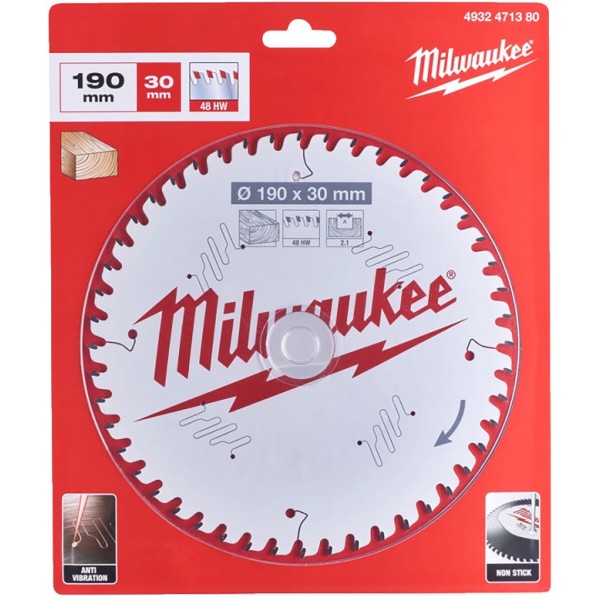 Фото - Диск пильний Milwaukee PFTE THIN KERF 190х30х2.1 мм (4932471380)