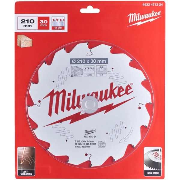 Фото - Диск пильний Milwaukee PFTE THIN KERF 210x30x2.4 мм (4932471324)