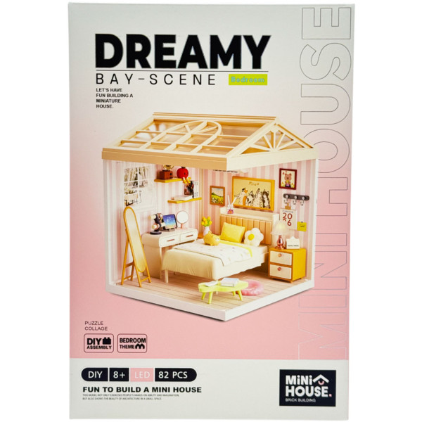 Фото - Пластиковый конструктор Mini House Румбокс серии Интерьер – СПАЛЬНЯ (свет) (8004)