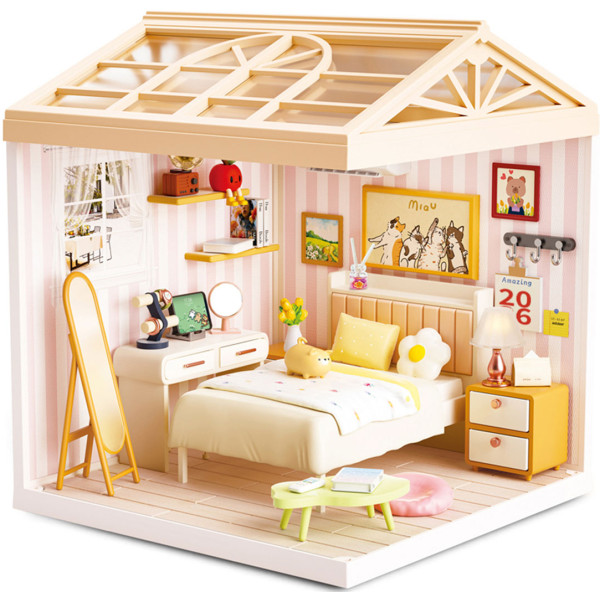 Фото - Пластиковый конструктор Mini House Румбокс серии Интерьер – СПАЛЬНЯ (свет) (8004)