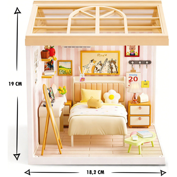 Фото - Пластиковый конструктор Mini House Румбокс серии Интерьер – СПАЛЬНЯ (свет) (8004)