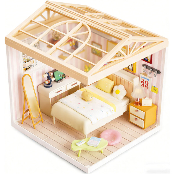 Фото - Пластиковый конструктор Mini House Румбокс серии Интерьер – СПАЛЬНЯ (свет) (8004)