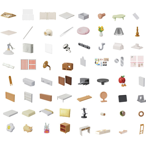 Фото - Пластиковый конструктор Mini House Румбокс серии Интерьер – СПАЛЬНЯ (свет) (8004)