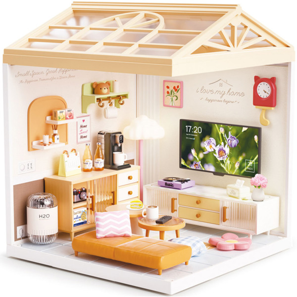 Фото - Пластиковый конструктор Mini House Румбокс серии Интерьер – ГОСТИНАЯ (свет) (8006)