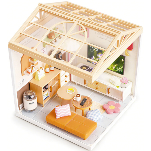 Фото - Пластиковый конструктор Mini House Румбокс серии Интерьер – ГОСТИНАЯ (свет) (8006)