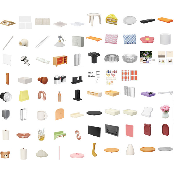 Фото - Пластиковый конструктор Mini House Румбокс серии Интерьер – ГОСТИНАЯ (свет) (8006)