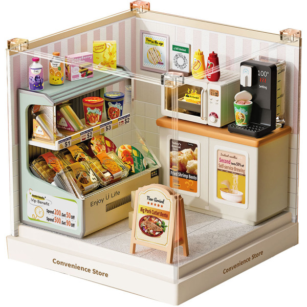 Фото - Пластиковый конструктор Mini House Румбокс серии Интерьер Мини – КРУГЛОСУТОЧНЫЙ МАГАЗИН (8033)