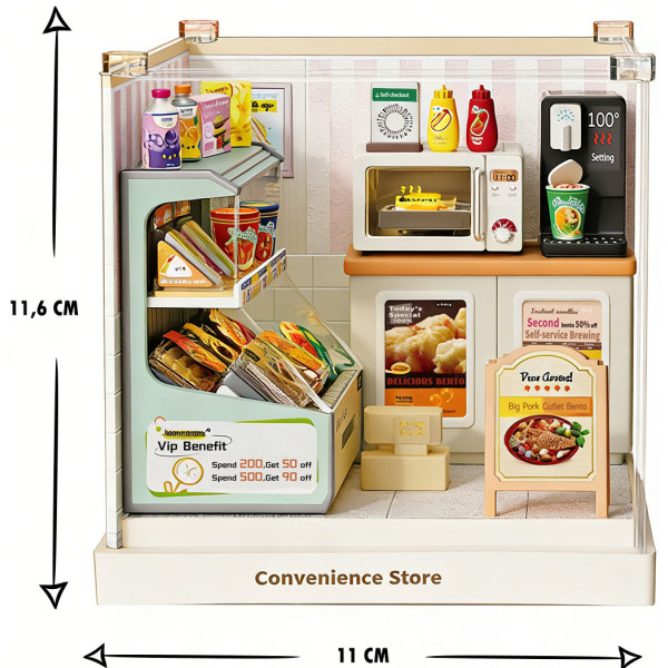 Фото - Пластиковый конструктор Mini House Румбокс серии Интерьер Мини – КРУГЛОСУТОЧНЫЙ МАГАЗИН (8033)
