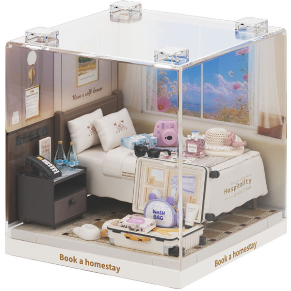 Фото - Пластиковый конструктор Mini House Румбокс серии Интерьер Мини – НОМЕР В ОТЕЛЕ (8038)