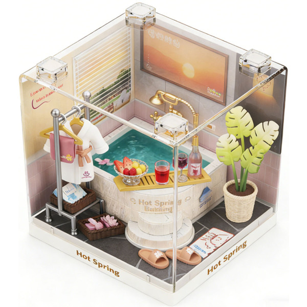 Фото - Пластиковый конструктор Mini House Румбокс серии Интерьер Мини – ТЕРМАЛЬНАЯ КУПАЛЬНЯ (8041)