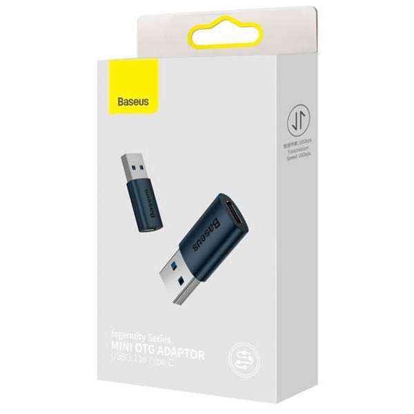 Фото - Переходник Baseus Ingenuity Series Mini OTG Adaptor USB 3.1 to Type-C Blue (ZJJQ000103)