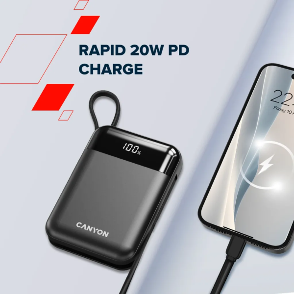 Фото - Батарея мобильная Canyon OnPower 104 10000mAh Black (CNS-CPB104B)