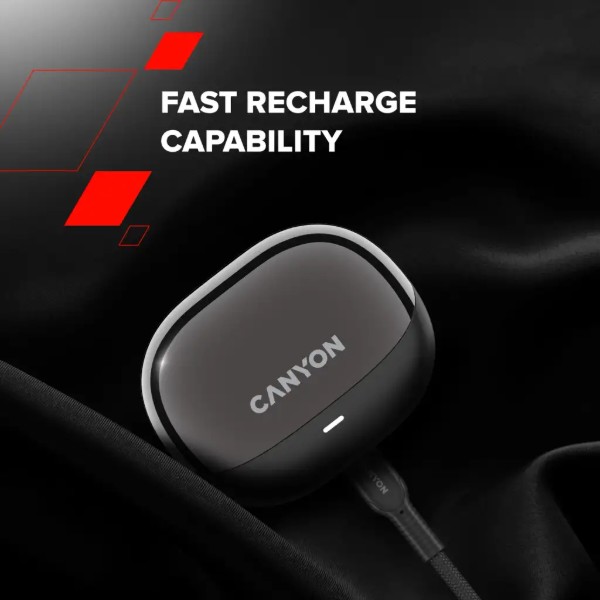 Фото - Наушники вкладыши беспроводные TWS Canyon OnFlow 14 Black (CNS-TWS14B)