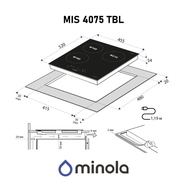 Фото - Варильна поверхня електрична Minola MIS 4075 TBL