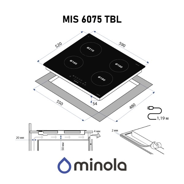Фото - Варильна поверхня електрична Minola MIS 6075 TBL