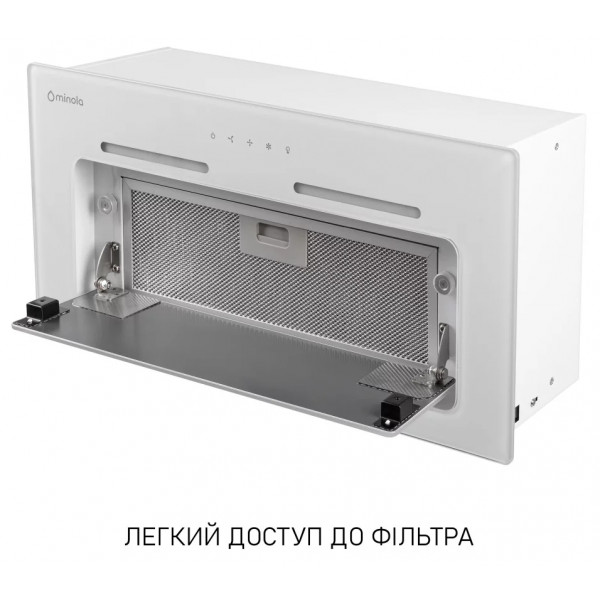Фото - Витяжка вбудована Minola HBI 6473 WH GLASS 800 LED Line