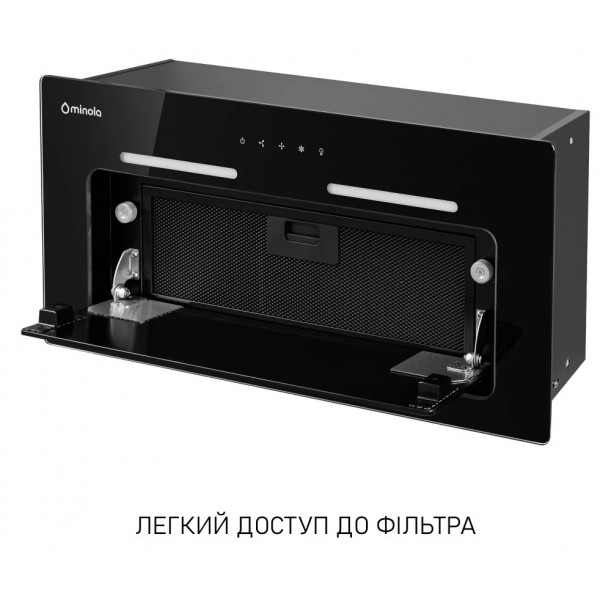 Фото - Уцінка - Витяжка вбудована Minola HBI 6473 BL GLASS 800 LED Line