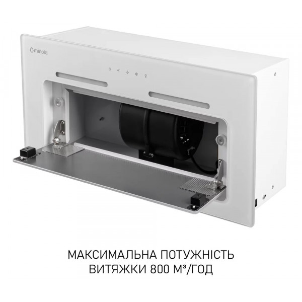 Фото - Витяжка вбудована Minola HBI 6473 WH GLASS 800 LED Line