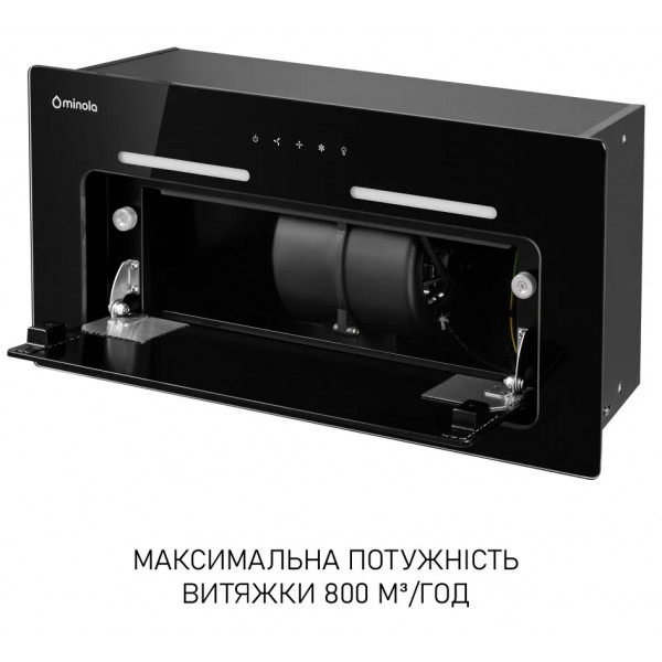 Фото - Уцінка - Витяжка вбудована Minola HBI 6473 BL GLASS 800 LED Line