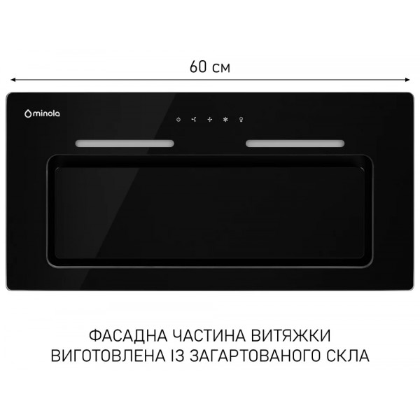 Фото - Уцінка - Витяжка вбудована Minola HBI 6473 BL GLASS 800 LED Line