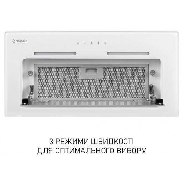 Фото - Витяжка вбудована Minola HBI 6473 WH GLASS 800 LED Line