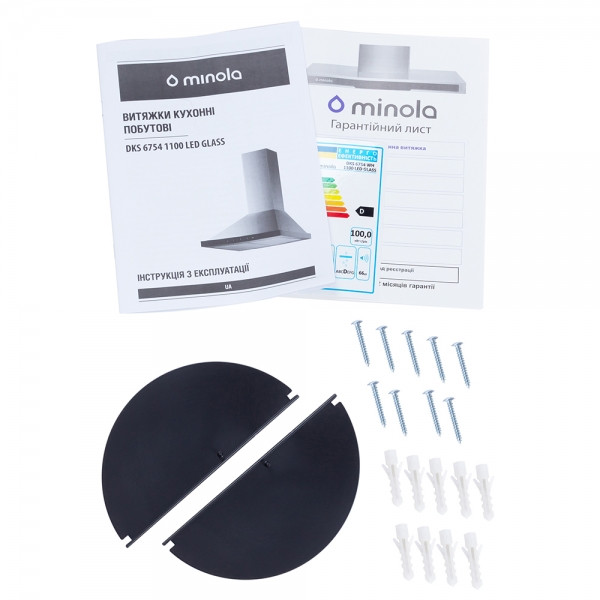 Фото - Витяжка декоративна Minola DKS 6754 WH 1100 LED GLASS
