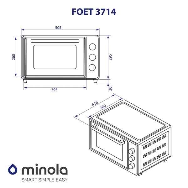 Фото - Піч електрична Minola FOET 3714 WH