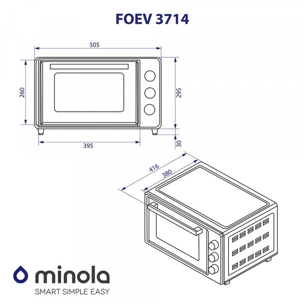 Фото - Піч електрична Minola FOEV 3714 GR