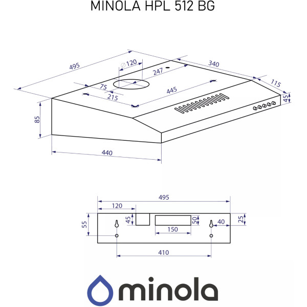 Фото - Вытяжка традиционная Minola HPL 612 BG