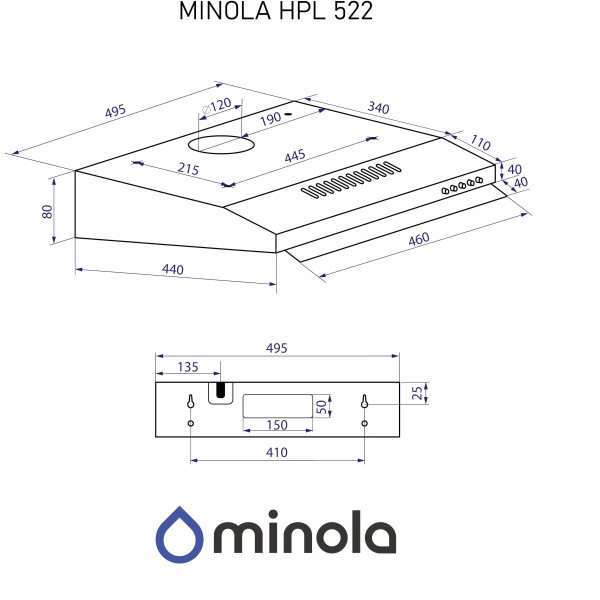 Фото - Витяжка традиційна Minola HPL 522 WH